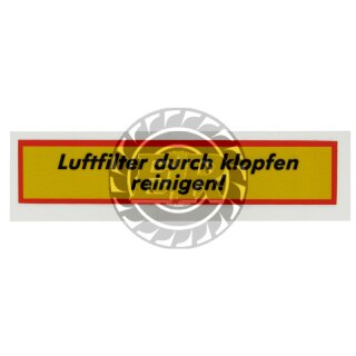 Aufkleber Luftfilter
