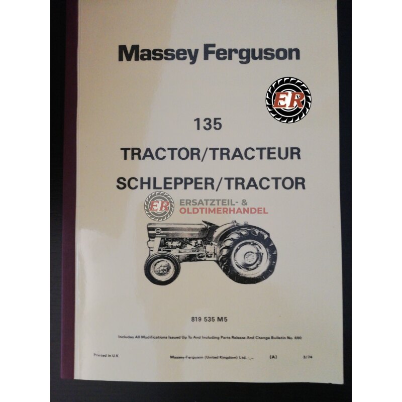 Massey Ferguson Reparatur Leitfaden für Traktor MF 148 MF 152 MF 158 