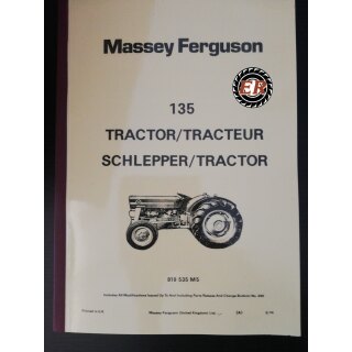 Ersatzteilkatalog Massey-Ferguson MF 133, MF 135,