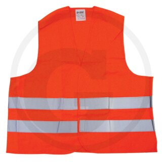 Warnweste fluoreszierend orange mit Klettverschluss und Reflexstreifen  Brustumfang ca. 130 cm