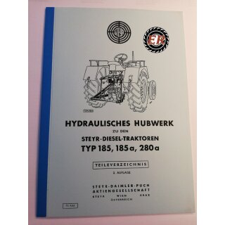 Teileverzeichnis Hydraulisches Hubwerk zu Steyr Typ 185, 185a, 280 a
