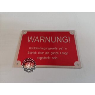 Schild "Warnung" passend für Porsche