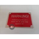 Schild "Warnung" passend für Porsche