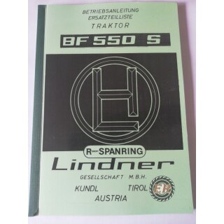 Betriebsanleitung und Ersatzteilliste Lindner BF550S