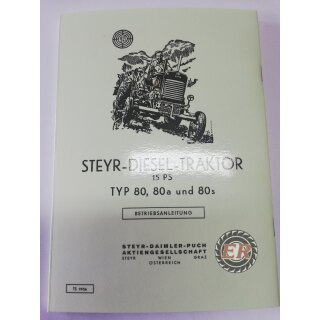 Betriebsanleitung Steyr Typ 80, 80a, 80s, 15 PS