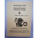 Ersatzteilliste für Warchalowski Viertakt-Diesel Typ D...
