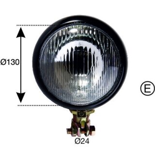 Scheinwerfer stehend für Steyr T180 außen Ø 150mm, Lichtaustritt Ø 130 mm, Straßenzulassung