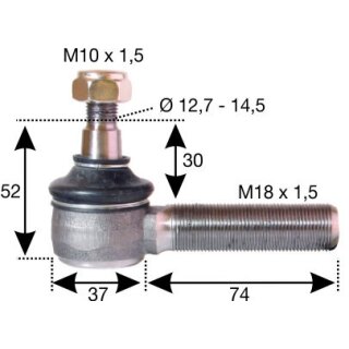 Kugelgelenk M18 x 1,5 R 16,2 - 18,3