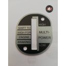 Schild Massey Ferguson Multipower Hebel SCHWARZ / Plate...