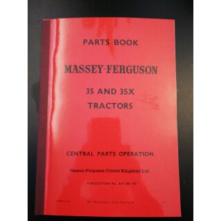 Teileverzeichnis / Parts Book in englisch Massey Ferguson 35 and 35X