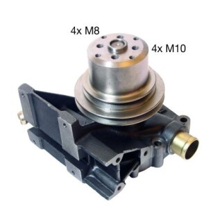 Wasserpumpe Doppelriemenscheibe Ø 110/137mm, Steyr Plus Serie u. 8045. Befestigungsbohrung Gewinde 4 x M8 und 4 x M10