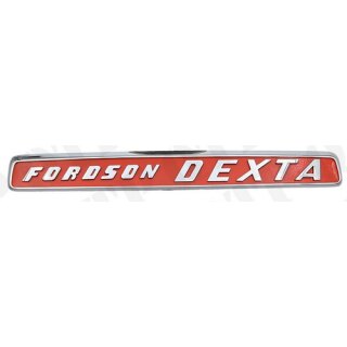 Emblem seitlich "Fordson Dexta" chrom und orange