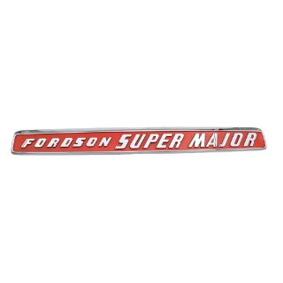 Emblem seitlich "Fordson Super Major" chrom und orange