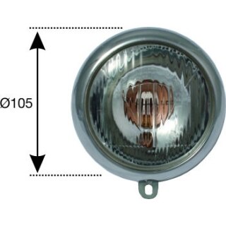 Scheinwerfereinsatz 105 komplett mit Glas und Chromring ,nicht passend für Lindner
