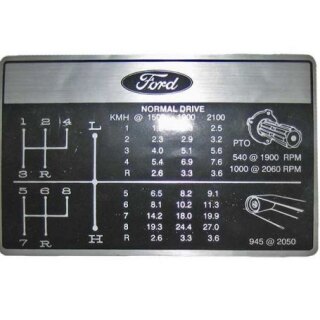 Aufkleber Schaltschema für Ford 2000 - 6600