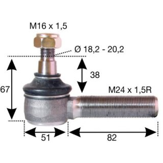 Kugelgelenk M24 x1,5, rechtsgewinde für Steyr 50/650 /658