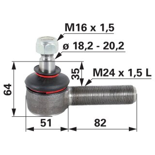 Kugelgelenk / Allrad, M24 x 1,5 L für Steyr 50/650 Linksgewinde