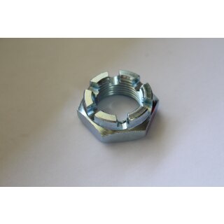 Kronenmutter, niedriges Modell, DIN937, M20x1,50, Stahl verzinkt, Klasse 8