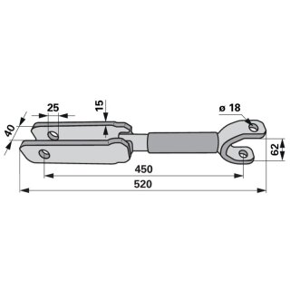 Hubstrebe links, M22 x 1,5 passend für Steyr 8055.